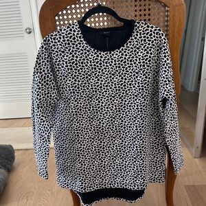 Animal Print Black and White Textured Sweater